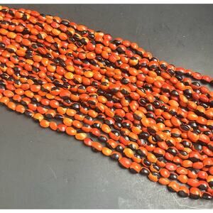 Lot of 100 New Male Huayruro Seeds Drilled Red and Black Aprox 1 cm x 1 cm.